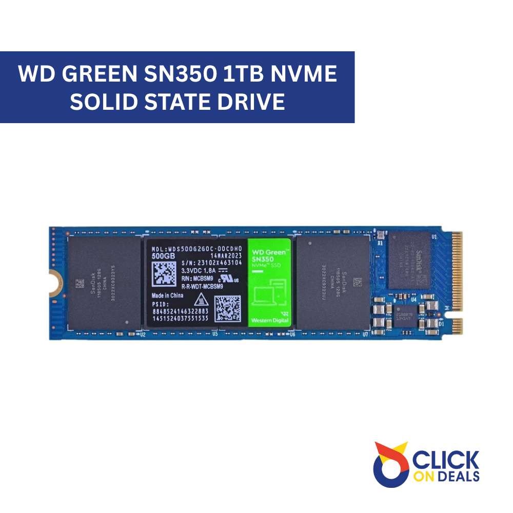 WD WDS100T2G0C-00CDH0 Green SN350 1TB M.2 2280 PCIe Gen3 x4 NVMe SSD P/N: R-R-WDT-MCBSM9