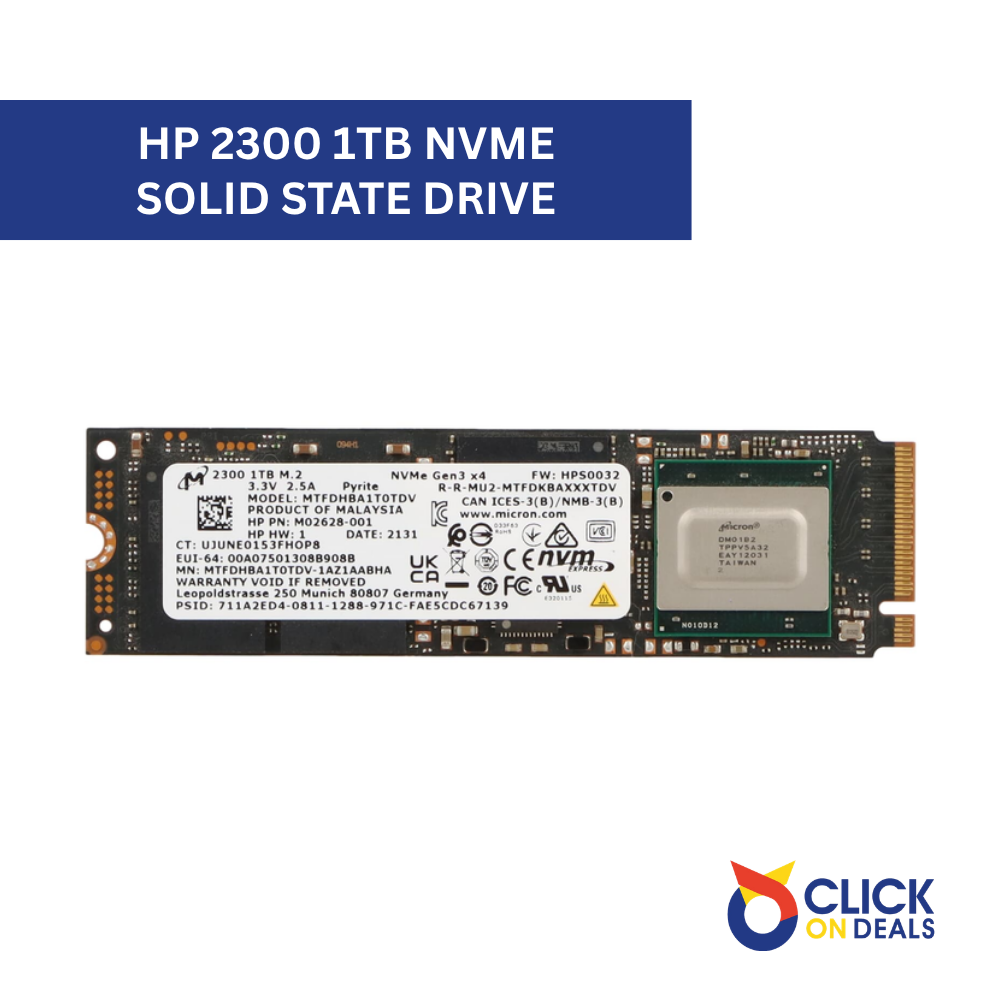 HP MTFDHBA1T0TDV 2300 1TB M.2 2280 PCIe Gen3 x4 NVMe Solid State Drive P/N: M02628-001